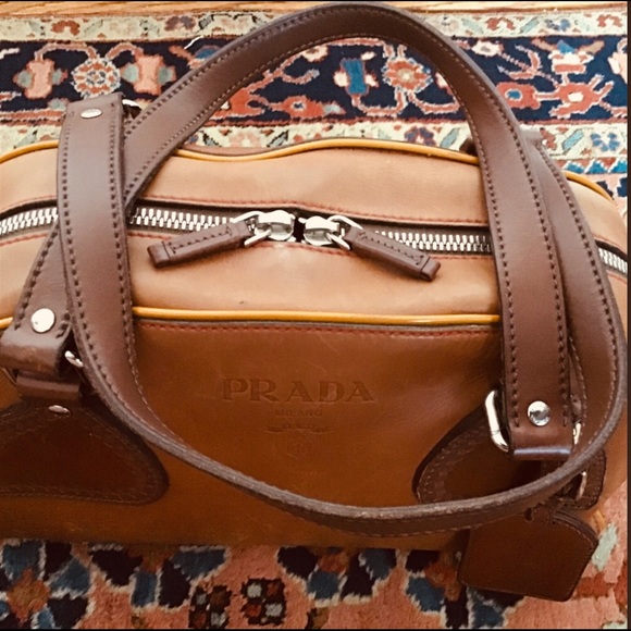 Prada Saddle Brown Leather & Tag Handbag - Picture 2 of 6